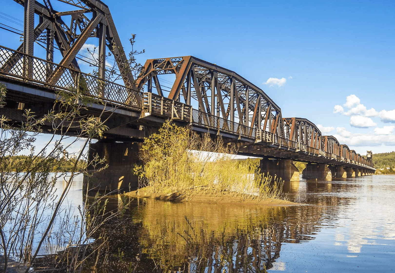 The CN Rail Bridge over the Fraser River in Prince George.