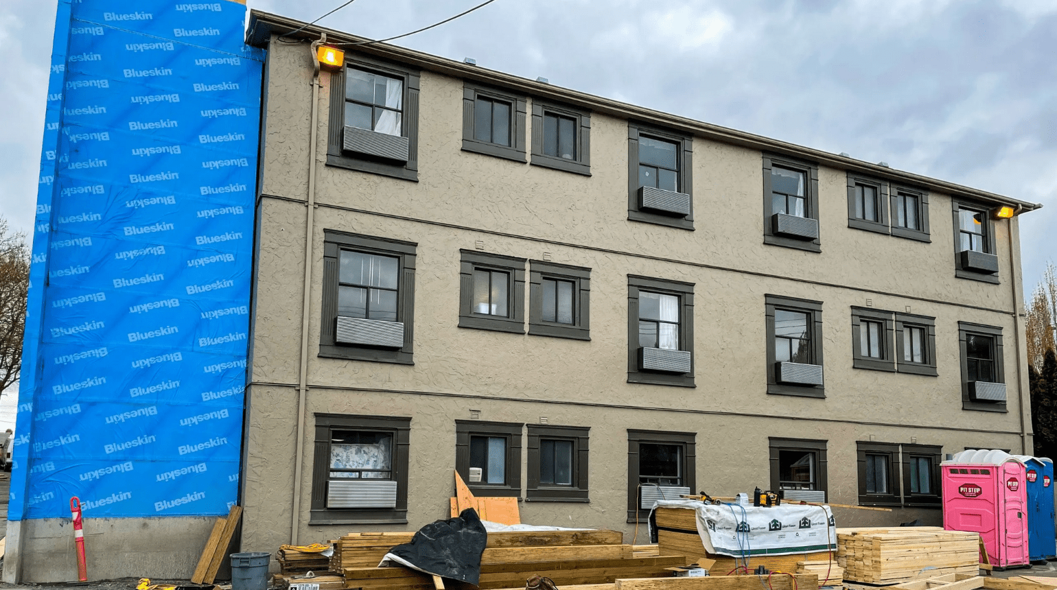 Exterior of Kingsway Supportive Housing under construction