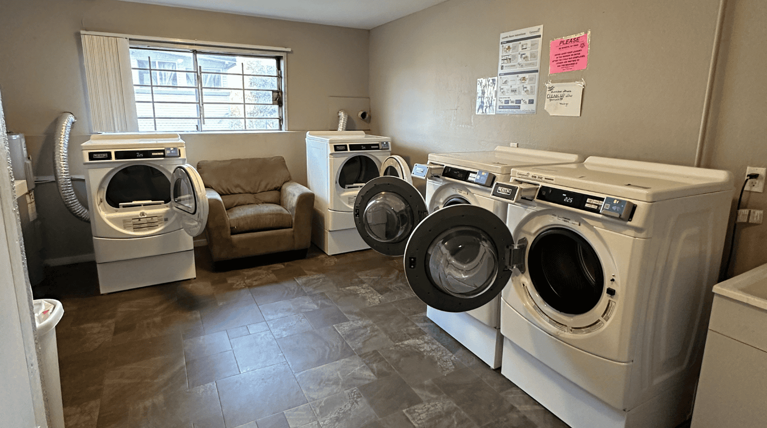 Communal laundry room