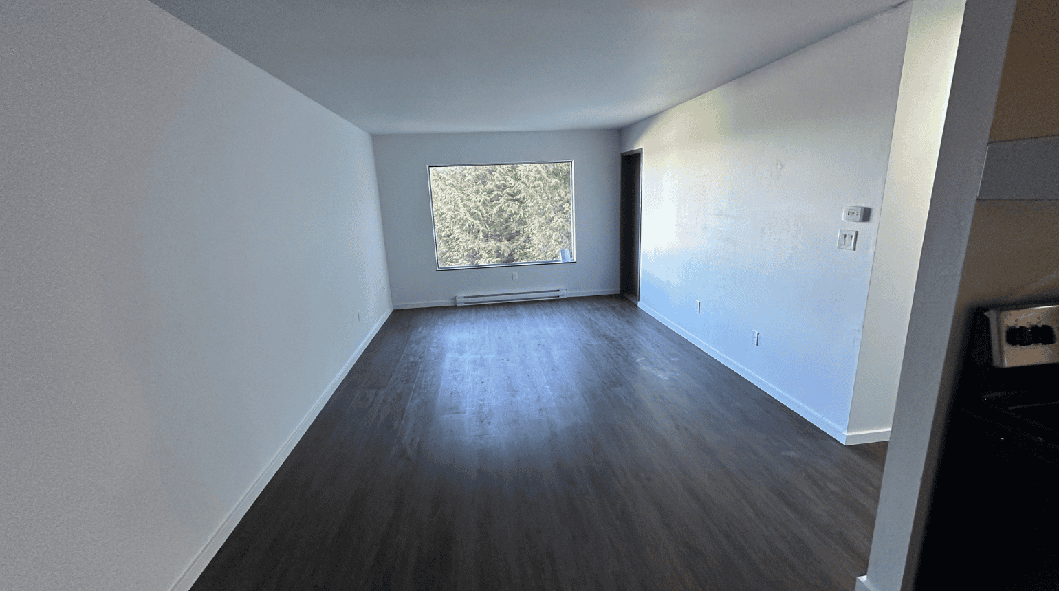 Living room with large window