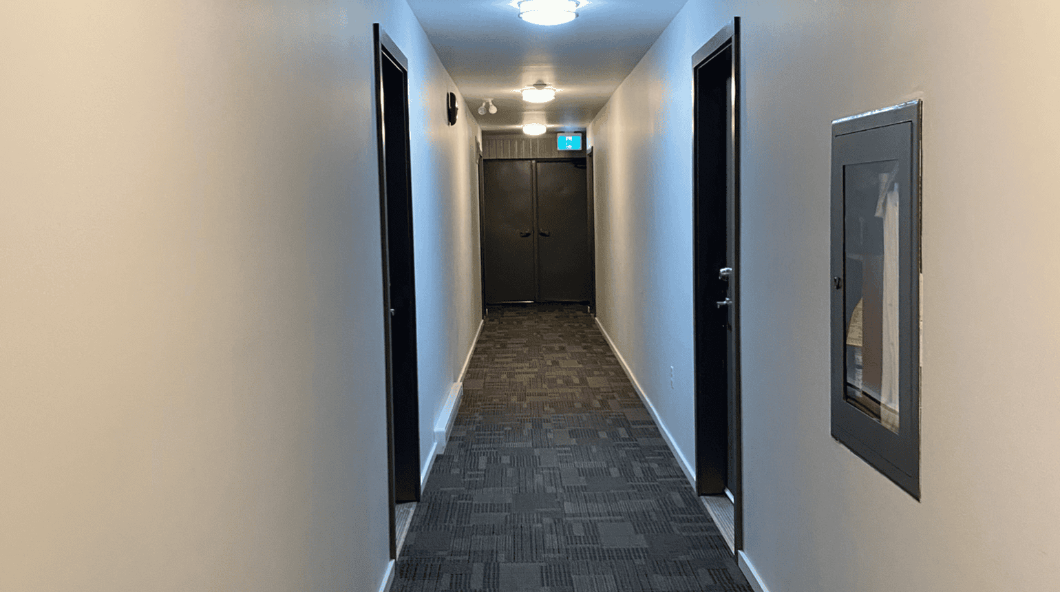 Hallway with apartment doors