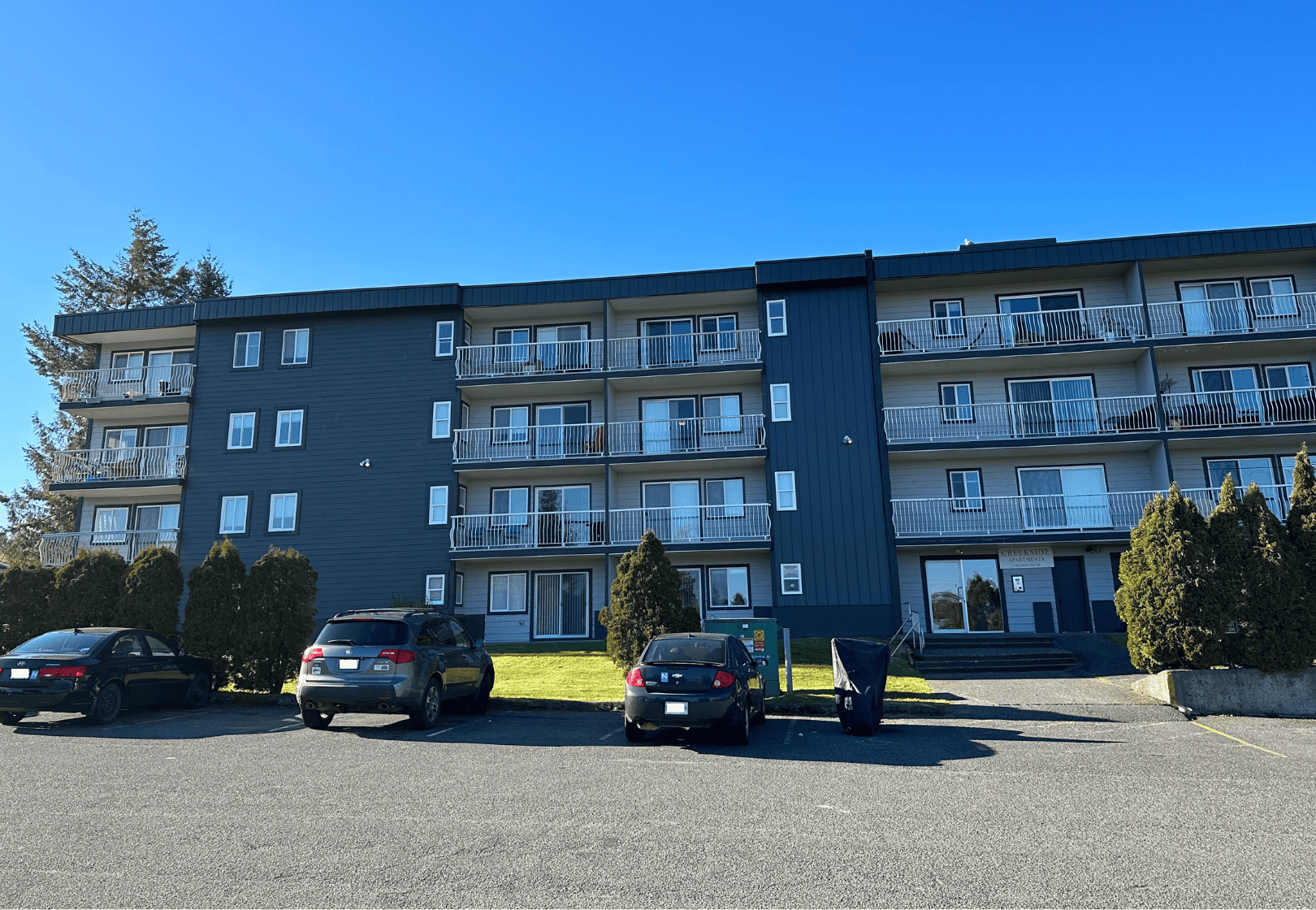 Exterior of apartment building