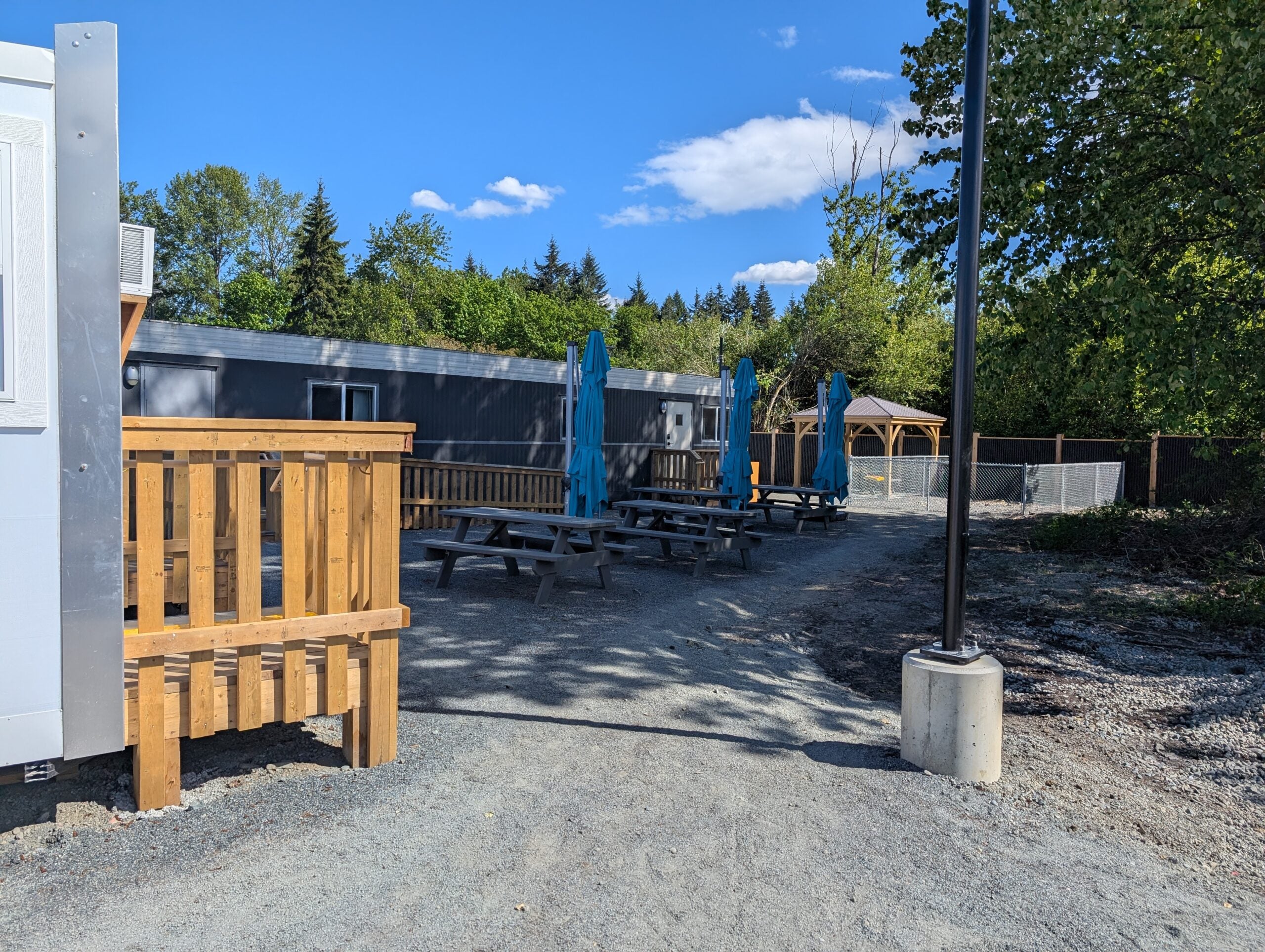 1300 Island Highway picnic benches.