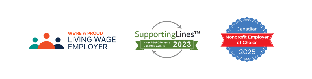 Connective employer awards and certifications. Includes Living Wage certification, and Nonprofit Employer of Choice award.