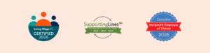 Connective employer awards and certifications. Includes Living Wage certification, and Nonprofit Employer of Choice award.